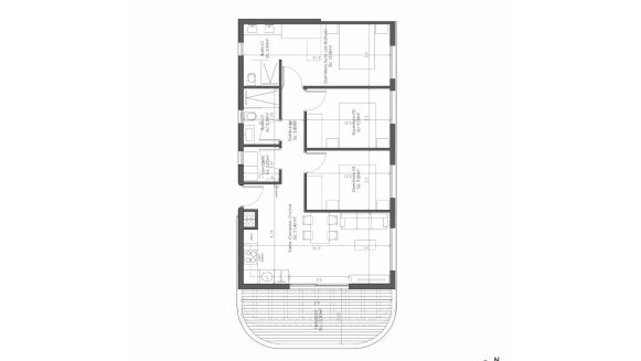 Penthouse floor plan, 3 bedrooms in NAIA BLUE HORIZON No. 6 (2D)